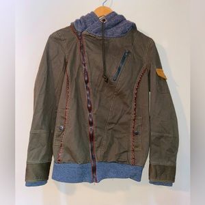 Hooded green cargo jacket